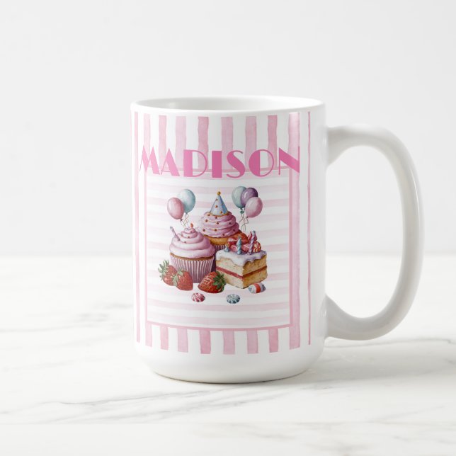 Cupcake sweet Birthday girl Watercolor Mug (Right)