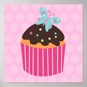 Cupcake Sweet Kids Nursery Wall Art Prints