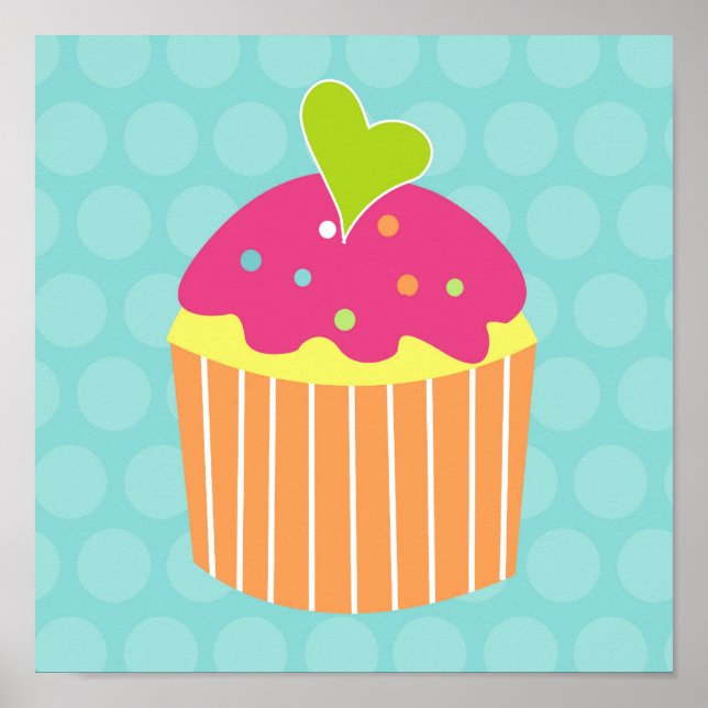 Cupcake Sweet Kids Nursery Wall Art Prints (Front)