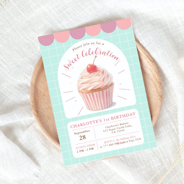 Cupcake Sweet Shop Birthday  Invitation (Creator Uploaded)