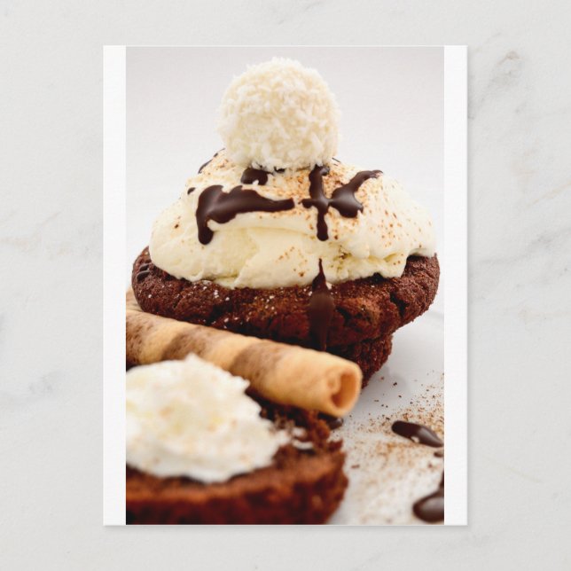 Cupcake Sweets Dessert Party Shower Chocolate Art Postcard (Front)