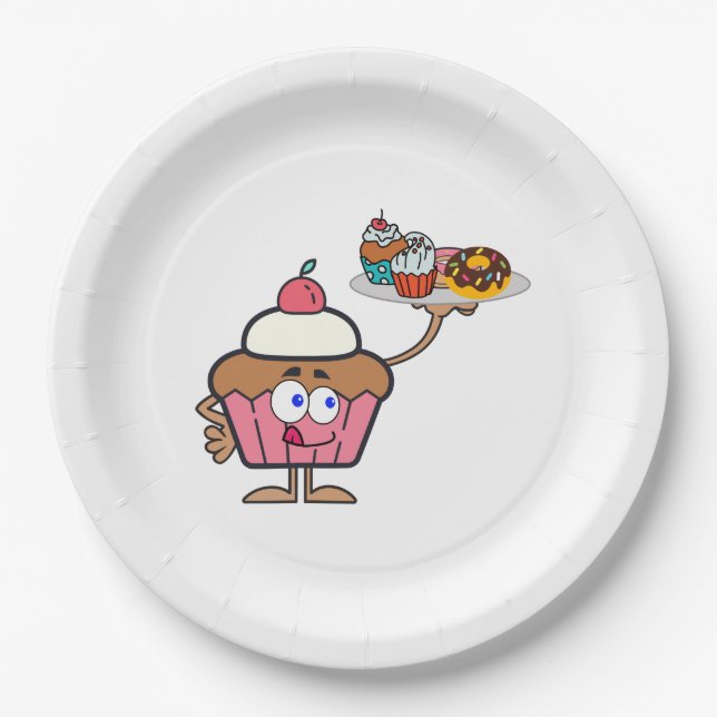 Cupcake Sweets Your Day Paper Plate (Front)