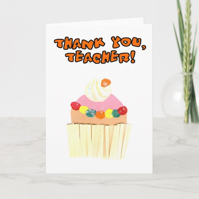 'Cupcake' Thank You Teacher Card (Front)