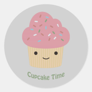 Cupcake Time! Cute Pink Cupcake Classic Round Sticker
