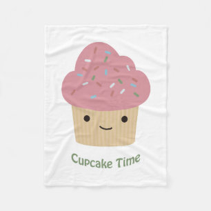 Cupcake Time! Cute Pink Cupcake Fleece Blanket