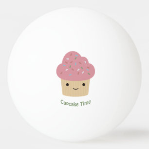 Cupcake Time! Cute Pink Cupcake Ping Pong Ball