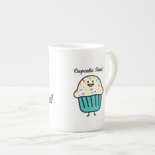 Cupcake Time with sprinkles sweet dessert fondant Bone China Mug