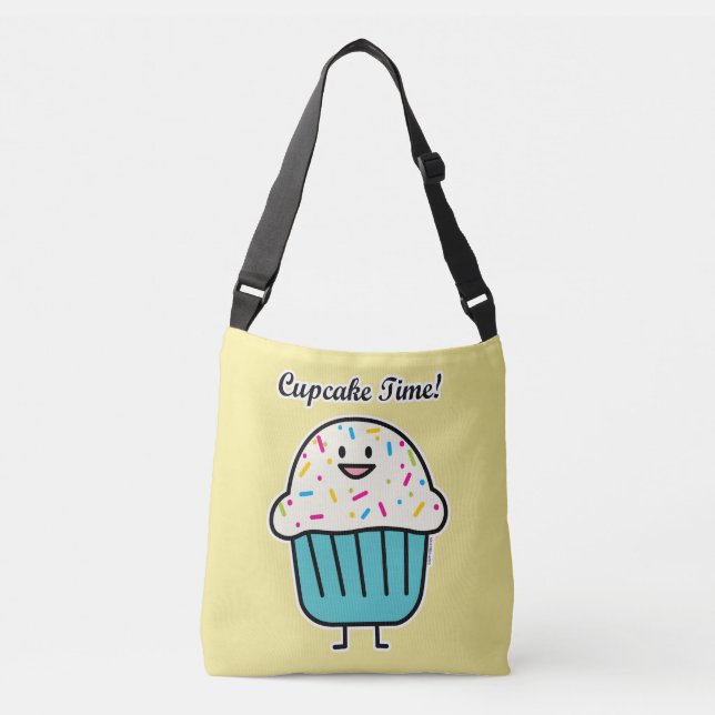 Cupcake Time with sprinkles sweet dessert fondant Crossbody Bag (Front)
