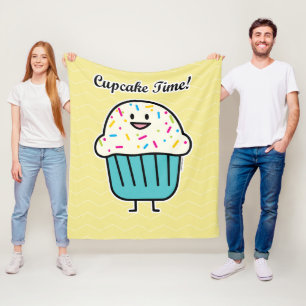 Cupcake Time with sprinkles sweet dessert fondant Fleece Blanket