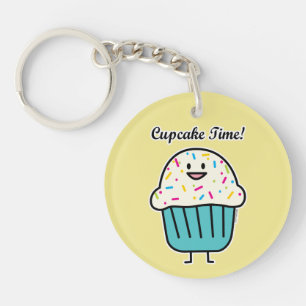 Cupcake Time with sprinkles sweet dessert fondant Key Ring