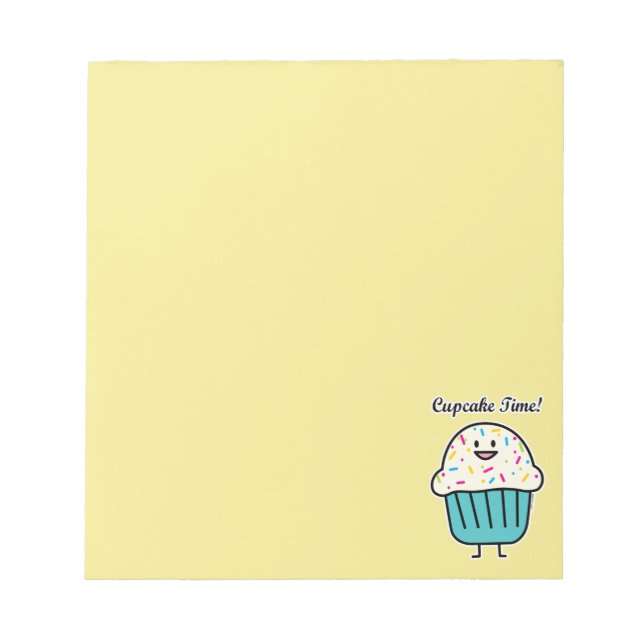 Cupcake Time with sprinkles sweet dessert fondant Notepad (Front)