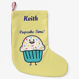 Cupcake Time with sprinkles sweet dessert fondant Small Christmas Stocking