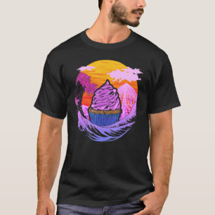 Cupcake Vaporwave Baking Dessert Food Pastry Chef T-Shirt