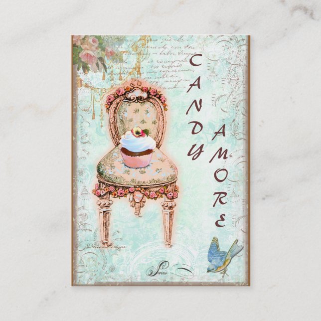 Cupcake Victorian Chair Business Cards (Front)