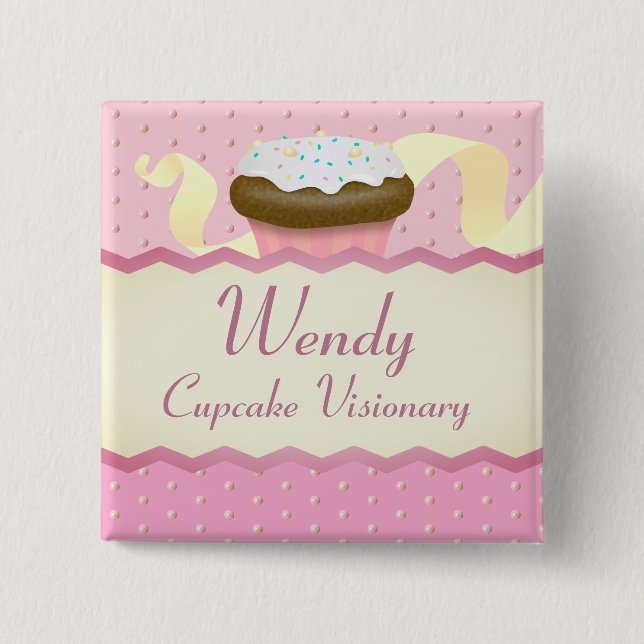 Cupcake Visionary 15 Cm Square Badge (Front)
