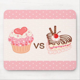Cupcake VS Cheesecake Mouse Pad