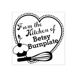 Cupcake whisk heart baking from the kitchen of rubber stamp