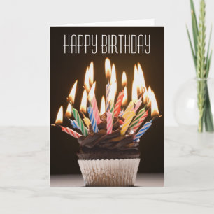 Cupcake with Birthday Candles Birthday Card