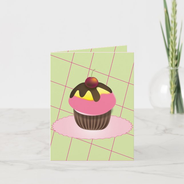 Cupcake with Cherry Birthday Card (Front)