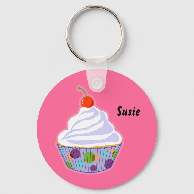 Cupcake with cherry key ring (Front)