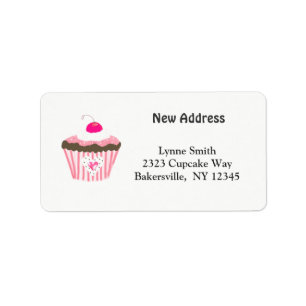 Cupcake With Heart New Address Label