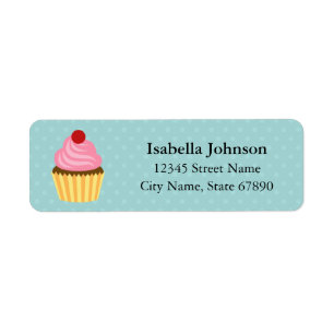 Cupcake with Pink Frosting Return Address Label