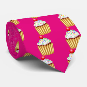 Cupcake with Sprinkles and Cherry on Top Tie