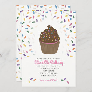 Cupcake With Sprinkles Invitation