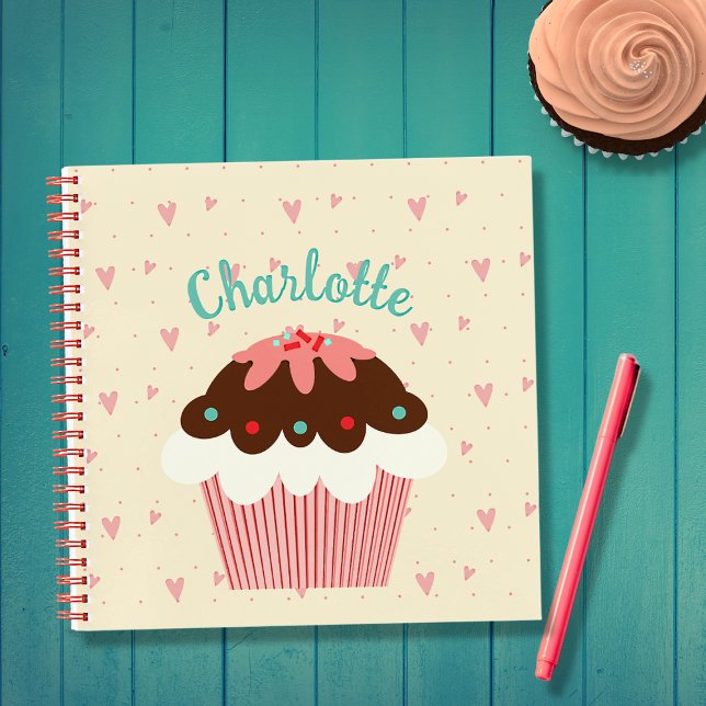 Cupcakes and Hearts Personalised  Notebook (Creator Uploaded)