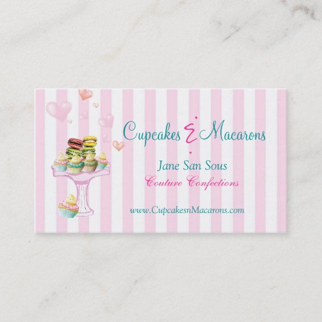 Cupcakes and Macarons Business Card (Front)