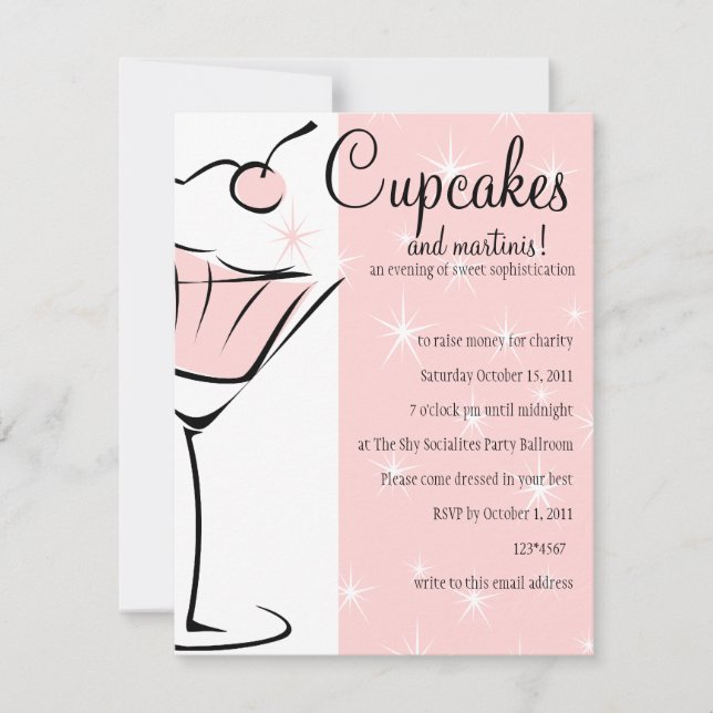 Cupcakes and Martinis Invitation (Front)