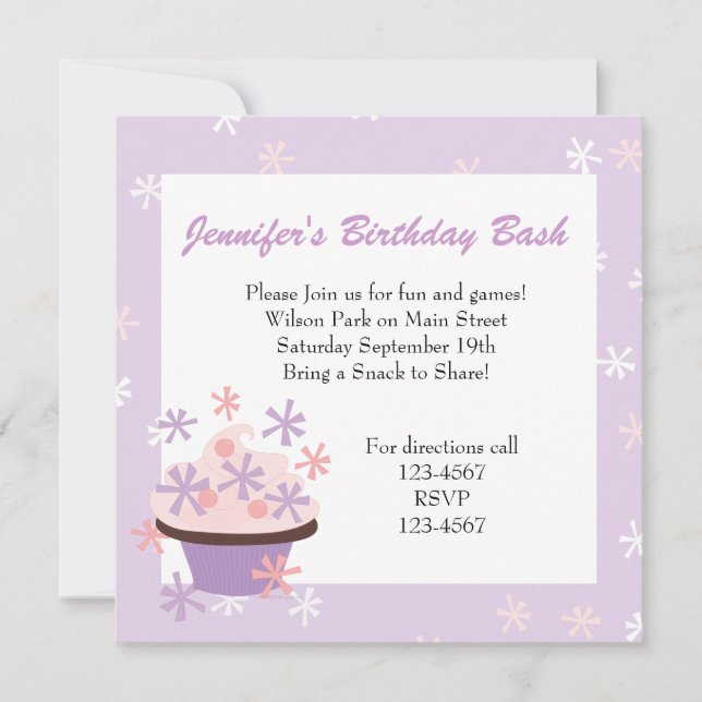Cupcakes and Stars Invitation (Front)