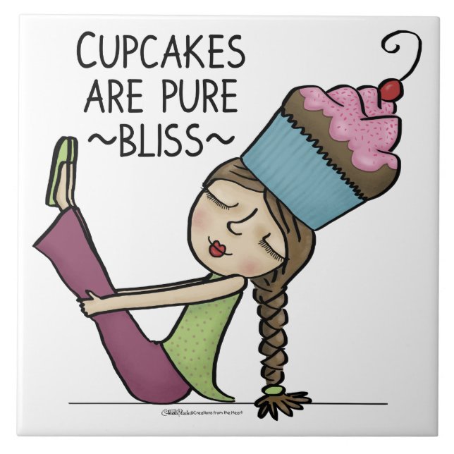 Cupcakes are Pure Bliss Ceramic Tile (Front)
