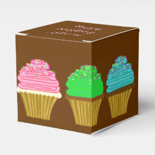 Cupcakes Art Birthday Party Favour Box