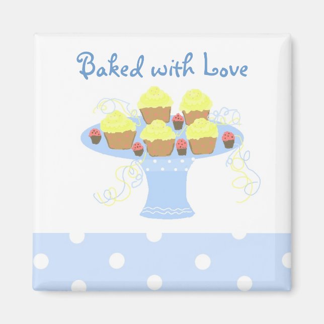 Cupcakes Baked with Love Magnet (Front)