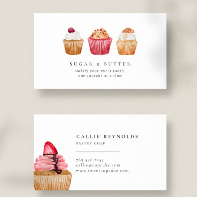 Cupcakes Bakery Pastry Chef Business Card (Creator Uploaded)