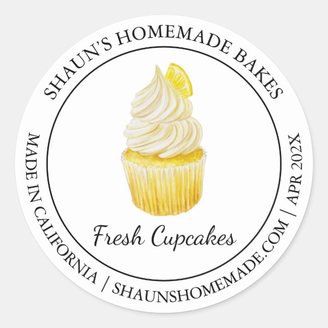 Cupcakes Baking Modern label (Front)