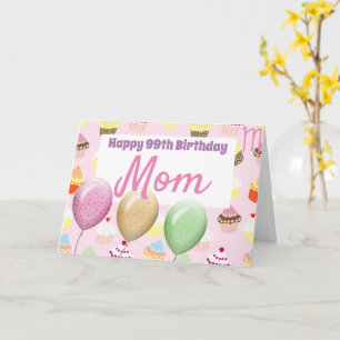 Cupcakes Balloons Adult Birthday Card