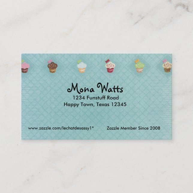 Cupcakes business card (Front)
