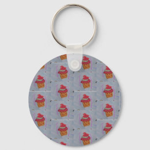 Cupcakes Button Key Ring