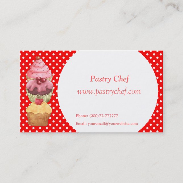 Cupcakes Cakes Pastries  Business Profile Card (Front)