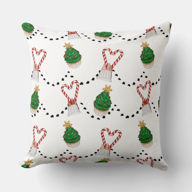 Cupcakes & Candy Canes Cushion (Front)