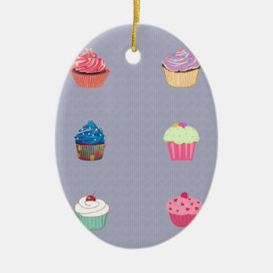 Cupcakes Ceramic Ornament
