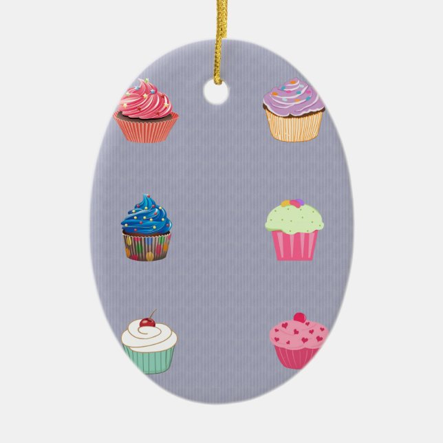 Cupcakes Ceramic Ornament (Front)