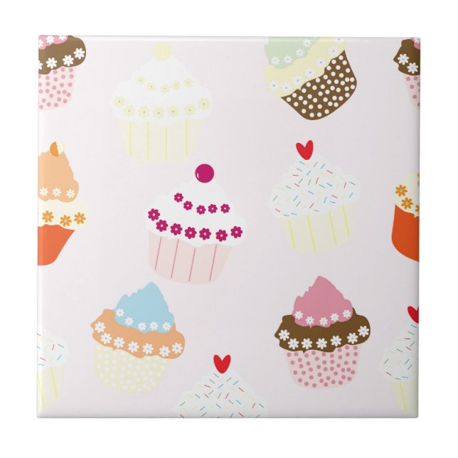 Cupcakes Ceramic Tile (Front)
