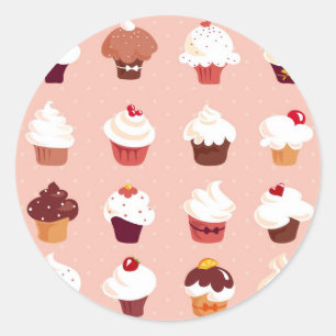 Cupcakes Classic Round Sticker