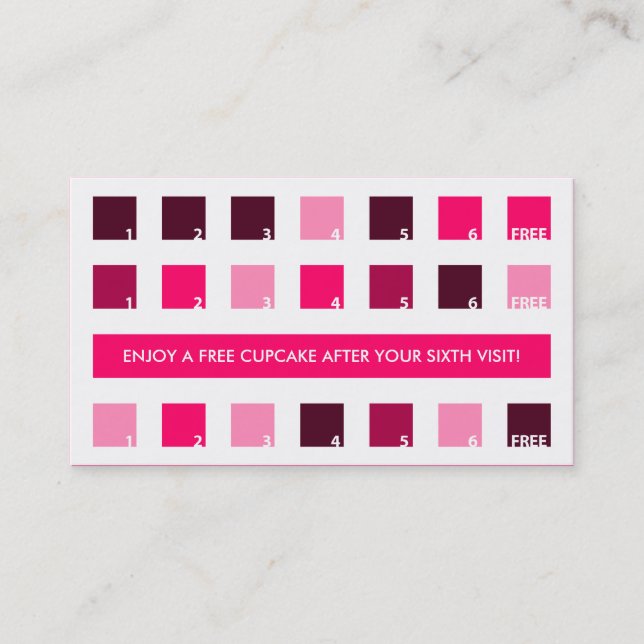 CUPCAKES customer appreciation (mod squares) Loyalty Card (Front)