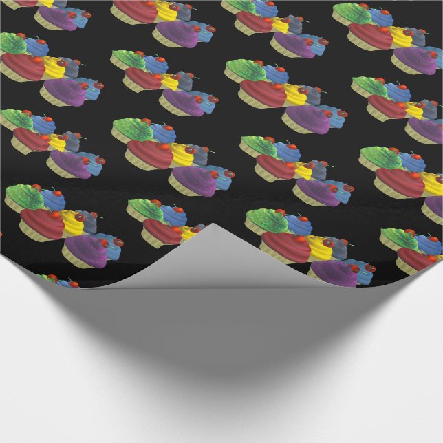 Cupcakes desert cup cakes wrapping paper gift wrap (Corner)