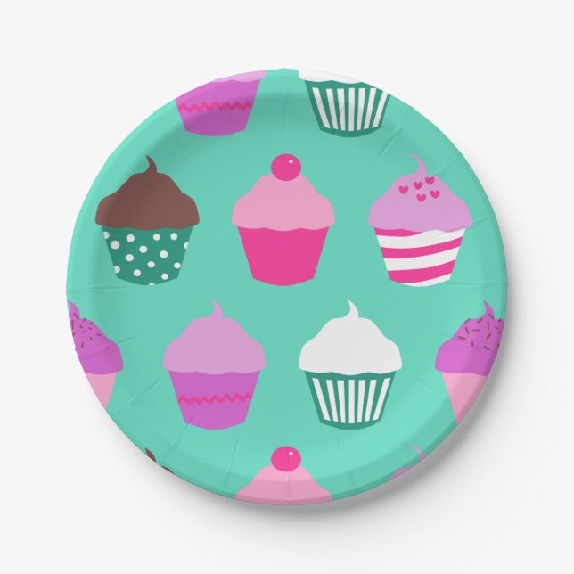 Cupcakes design paper plate (Front)