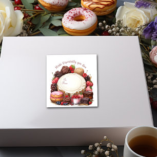 Cupcakes Doughnuts Brownies Candy Square Sticker